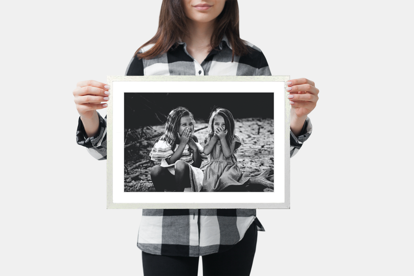 16" x 12" Large White Framed Print