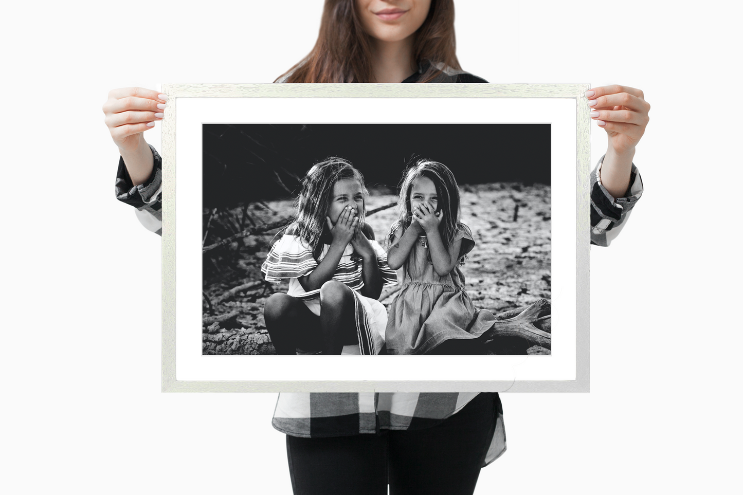 22" x 16" Large White Framed Print